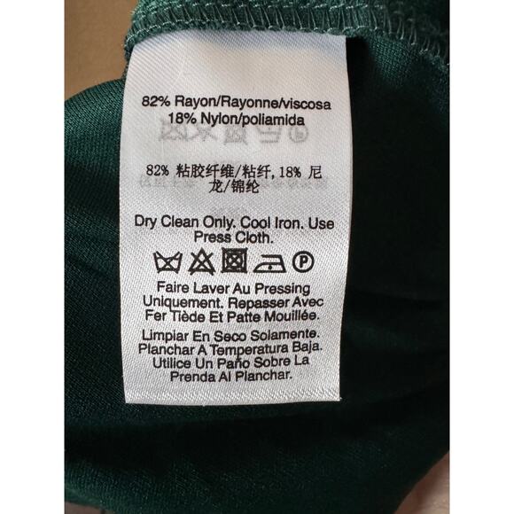 DKNY Burnout Velvet Flutter-Sleeve Midi Dress Size 12 Green NWT - Picture 8 of 12